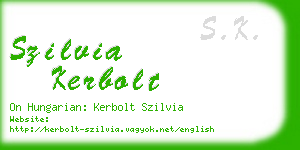 szilvia kerbolt business card